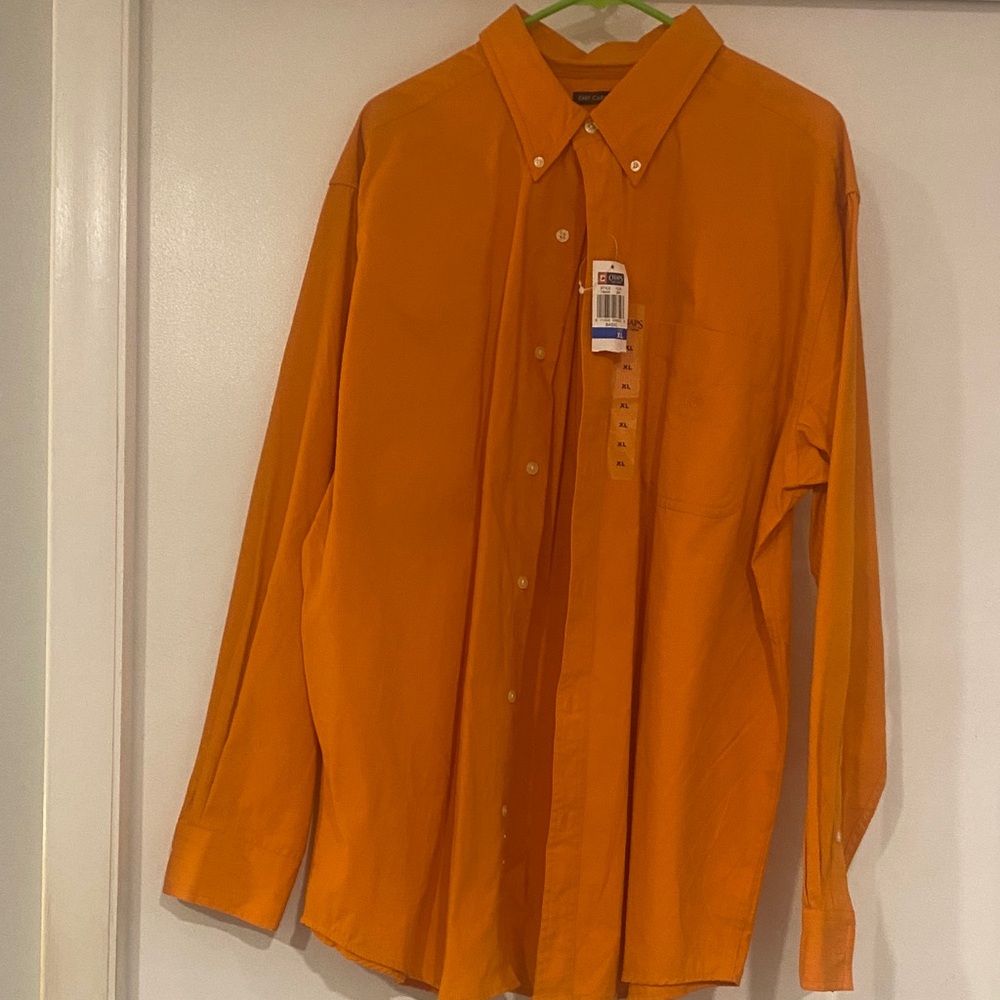 Chaps Men's Vibrant Orange Dress Shirt new size XL